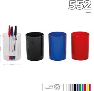 Čaša za olovke Ark PVC valovita crna 552