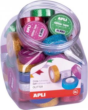 Traka ljepljiva/selotejp glitter Apli 15/5 m 18520