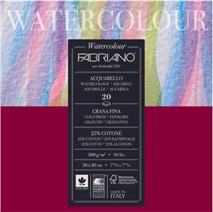 Blok Fabriano watercolor gf 20x20 200g 20L 72612020