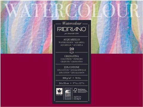 Blok Fabriano watercolor gf 24x32 200g 20L 72612432