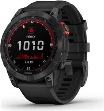 Pametni sat GARMIN Fenix 7 Solar, HR, GPS, multisport, crni/crni remen, 010-02540-11