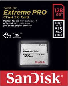 128GB SanDisk Extreme Pro CFast 2.0 Card 525MB/s