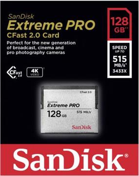 128GB SanDisk Extreme Pro CFast 2.0 Card 525MB/s