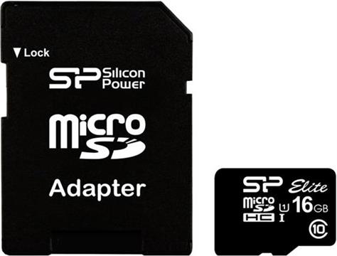 SILICON POWER Micro SDHC 16GB + Adapter