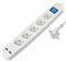 Transmedia 5-way power strip with 2x USB, white, 3m