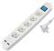 Transmedia 5-way power strip with 2x USB, white, 5m