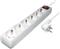 Transmedia 6-way power strip, White, 1,4m