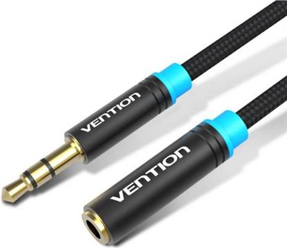 Vention Cotton Braided 3.5mm Audio Extension Cable 1.5M Black