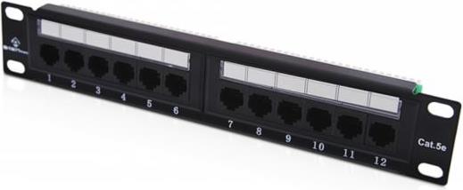 Alantec Cat5e Unshielded 12-port Patch Panel, 10"