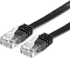 Roline VALUE UTP mrežni flat kabel Cat.6/Class E, 3.0m, crni