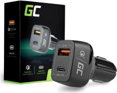 Green Cell auto punjač (CAD33), 1×USB-C, 1× USB Quick Charge