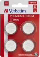 Verbatim CR2430 Lithium baterija, 3V (4 kom./pakiranje)