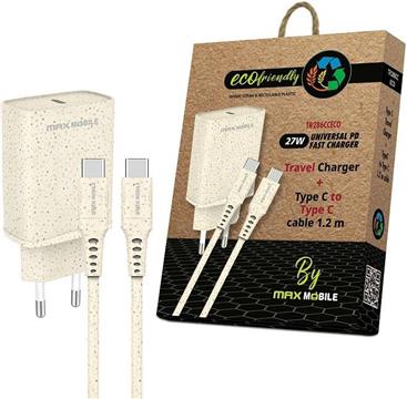 MAXMOBILE KUĆNI PUNJAČ PD SUPER FAST CHARGE Set 2U1 TYPE C+KABEL,TR-286C 27W ECO