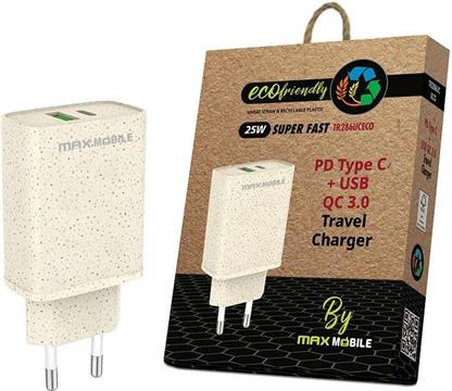 MAXMOBILE KUĆNI PUNJAČ PD QC3.0 DUO TYPE C 25W+USB 18W TR-286UC ECO