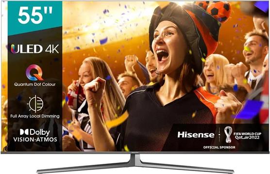 ULED TV 55" HISENSE 55U8GQ, Smart TV, UHD 4K, DVB-T2/C/S2, HDMI, Wi-Fi, USB, LAN - energetski razred G
