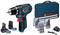 Bosch Professional GSR 12V-15 Set 1x 4Ah Akku, 1x 2Ah Akku, Tasche, 39-tlg Zubehör-Set