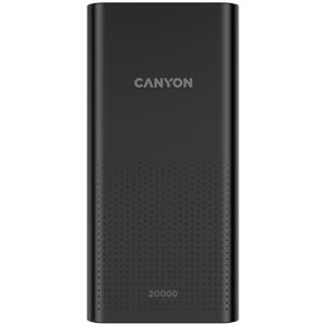 CANYON PB-2001 Power bank 20000mAh Li-poly battery, Input 5V/2A , Output 5V/2.1A(Max), 144*69*28.5mm, 0.440Kg, Black