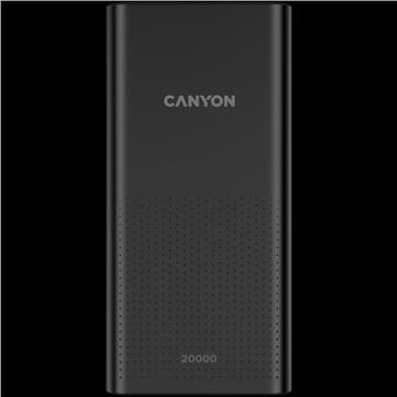 CANYON PB-2001 Power bank 20000mAh Li-poly battery, Input 5V/2A , Output 5V/2.1A(Max), 144*69*28.5mm, 0.440Kg, Black