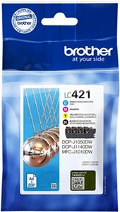 Brother LC421 Value Pack - 4-pack - black, yellow, cyan, magenta - original - ink cartridge