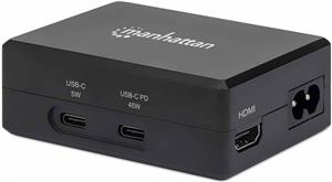 Docking station MANHATTAN, USB-C PD 45W, HDMI, 2x USB 3.2, USB-C, crni