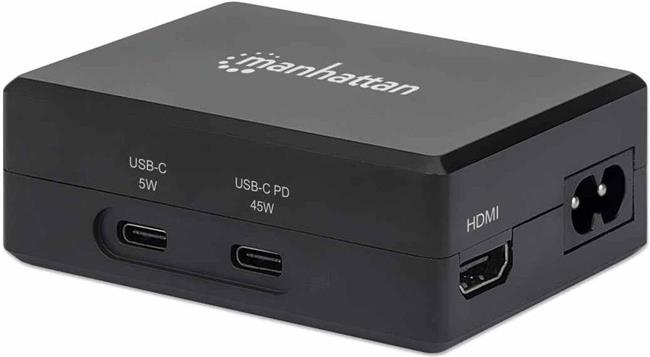 Docking station MANHATTAN, USB-C PD 45W, HDMI, 2x USB 3.2, USB-C, crni