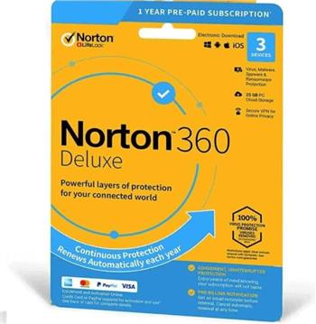 Norton 360 Deluxe - 25 GB Cloud-Speicher - 3 Devices, 1 Year - ESD-Download ESD