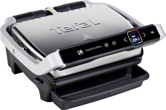 TEFAL GC750D OptiGrill Elite Kontaktgrill 2.000 Watt Schwarz, Silber