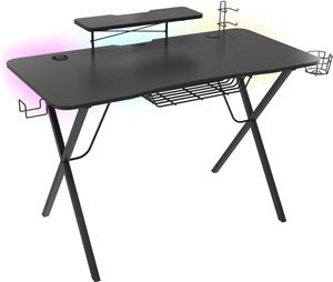 Gaming stol GENESIS Holm 300, LED RGB, 3x USB, bežični punjač, crni