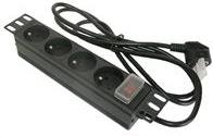 Masterlan 10" PDU 4x230V, black, 1,8m, with switch