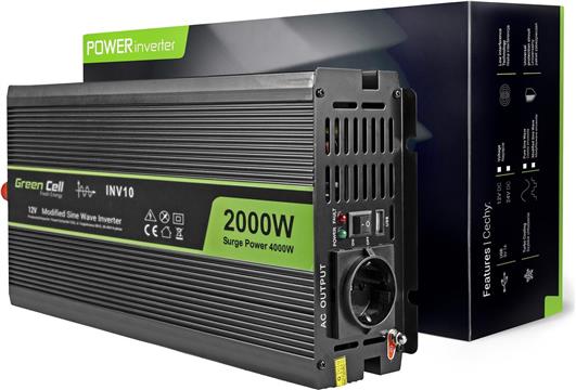 Green Cell 12V na 230V Modyfikowana sinusoida 2000W