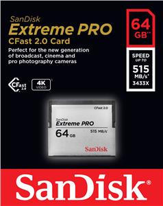 SanDisk CF 64GB Extreme Pro CFAST 2.0 525MB/s VPG130