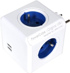 PowerCube Original 4 gniazda 2x USB niebieski