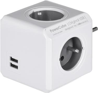 PowerCube Original 4 gniazda 2x USB szary