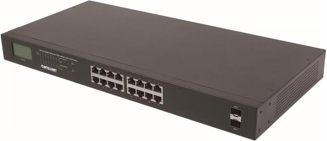 Intellinet 561259 Switch 16p Gigabit POE+ 2x SFP LCD
