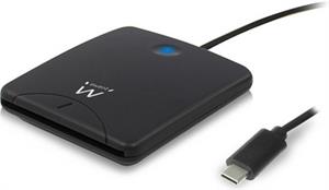 Smart card reader, USB-C, black, Ewent EW1055