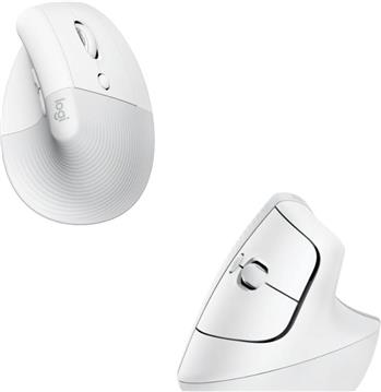 Miš LOGITECH Lift, optički, ergonomski, bežični, USB, bijeli