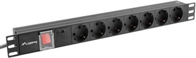 Lanberg PDU power strip, 7 slots, 2.0m