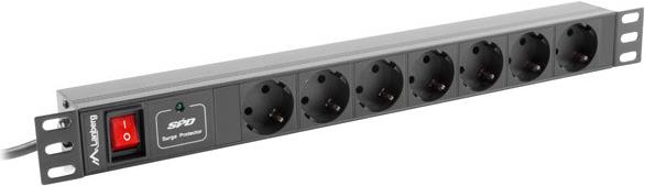 Lanberg PDU power strip, 7 slots, 2.0m
