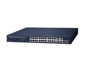 Planet 24-Port 10 100 1000T 802.3at PoE 2-Port 10 100 1000T 2-Port Gigabit TP SFP Combo Ethernet Switch