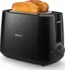 Philips HD2581/90 Toaster, 2-Schlitz, 830W, 8 Stufen, inkl. integriertem Brötchenaufsatz, Farbe:Schwarz