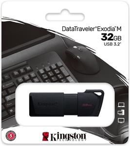 Kingston 32GB USB 3.2 Gen 1 DataTraveler Exodia M (Black + Black)
