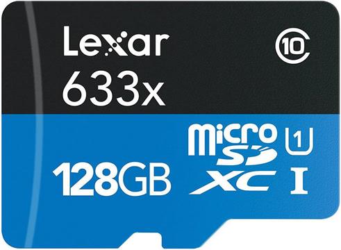 Lexar 128GB microSDXC High-Performance 633x UHS-I C10 A1 V30 U3