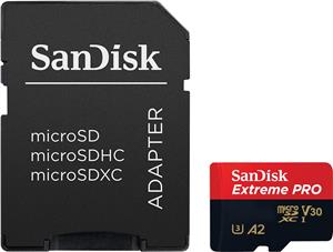 Memorijska kartica SANDISK, Micro SD Extreme Pro, 128GB, SDSQXCD-128G-GN6MA, class 10 + V30 UHS-I + SD Adapter
