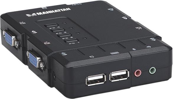 Manhattan Przełącznik KVM 4/1 USB (z audio)