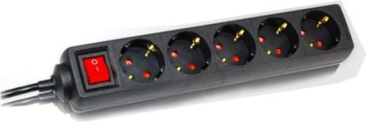 Produžni kabel, 5 utičnica., 1.4 m, crna