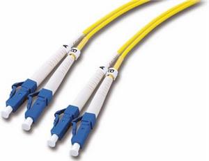 Opt. prespojni kabel LC/LC duplex 9/125µm OS2, LSZH, žuti, 40,0 m