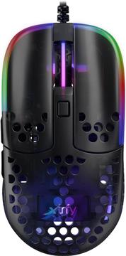 XTRFY MZ1 RGB Rail, Ultra-light Gaming Mouse, Pixart 3389, Designed by Rocket Jump Ninja, Black Transparent