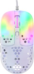 XTRFY MZ1 RGB Rail, Ultra-light Gaming Mouse, Pixart 3389, Designed by Rocket Jump Ninja, White Transparent