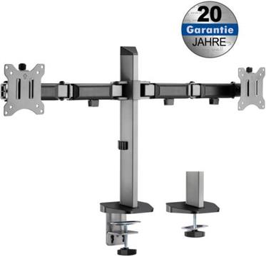 Transmedia Full-Motion Desk Bracket for 2 Flat Screens