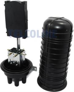 NFO Splice Closure, 4 round and 1 oval input output, pole and wall mount